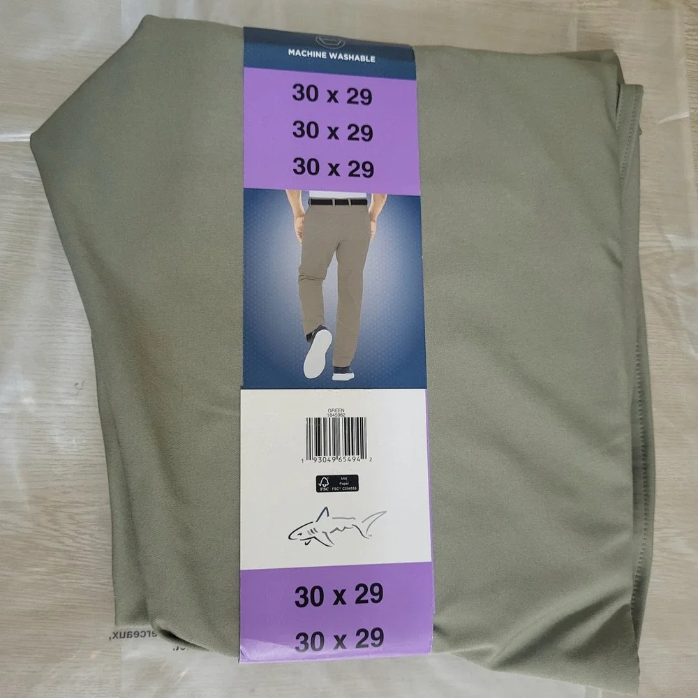 Greg Norman Mens Ultimate 5 Pocket Pant Green Stretch ML75 30x29 1845982 NEW